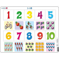 Larsen Vzdelávacie puzzle Čísla 1-10 10 dielikov
