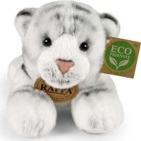 Rappa Plyšový tiger biely ležiaci 17 cm ECO-FRIENDLY