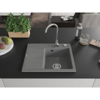 Kuchynský granitový drez GASPAR - 60 x 50 cm - sivý, 6523605000-71
