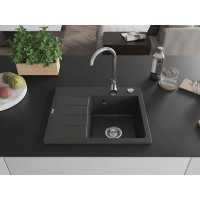 Kuchynský granitový drez GASPAR - 60 x 50 cm - čierny kropenatý, 6523605000-76