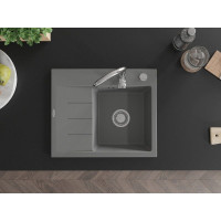 Kuchynský granitový drez GASPAR - 60 x 50 cm - sivý, 6523605000-71