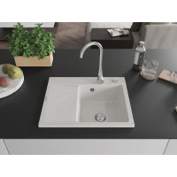 Kuchynský granitový drez GASPAR - 60 x 50 cm - biely, 6523605000-20