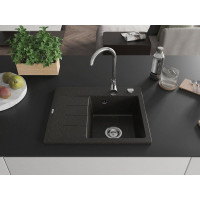 Kuchynský granitový drez GASPAR - 60 x 50 cm - čierny/zlatý metalický, 6523605000-75