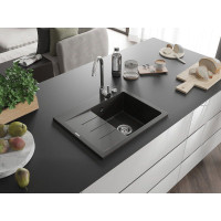 Kuchynský granitový drez GASPAR - 60 x 50 cm - čierny/zlatý metalický, 6523605000-75