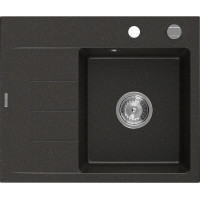 Kuchynský granitový drez GASPAR - 60 x 50 cm - čierny/zlatý metalický, 6523605000-75