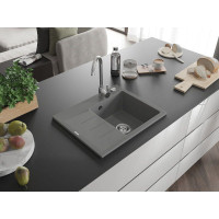 Kuchynský granitový drez GASPAR - 60 x 50 cm - sivý, 6523605000-71