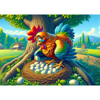 ART PUZZLE Puzzle Kohút s vajíčkami 25 dielikov