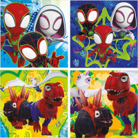 EDUCA Puzzle Spidey a jeho úžasní priatelia: Dino-web 4v1 (12,16,20,25 dielikov)