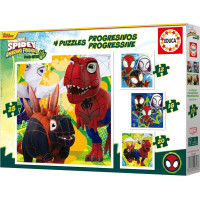 EDUCA Puzzle Spidey a jeho úžasní priatelia: Dino-web 4v1 (12,16,20,25 dielikov)