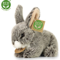 Rappa Plyšový králik tmavo šedý ležiaci 17 cm ECO-FRIENDLY