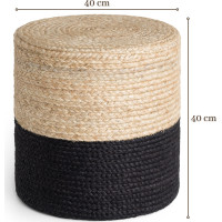 Sedací vak JUTTA POUF 106237 Beige/Black