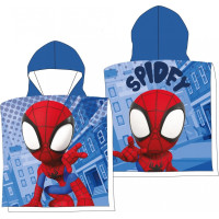 Detská rýchloschnúca osuška s kapucňou SPIDEY 50x100 cm - modrá
