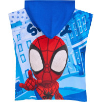 Detská rýchloschnúca osuška s kapucňou SPIDEY 50x100 cm - modrá