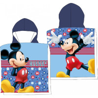 Detská rýchloschnúca osuška s kapucňou MICKEY MOUSE 50x100 cm - modrá