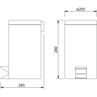 Aqualine SIMPLE LINE odpadkový kôš okrúhly 5l, čierna mat 26105