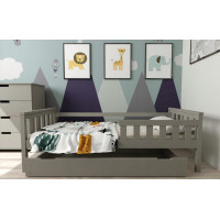 Detská posteľ z masívu borovice FRANK - 200x90 cm - šedá