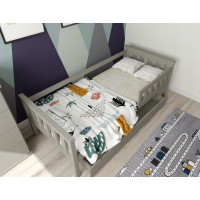 Detská posteľ z masívu borovice FRANK - 200x90 cm - šedá