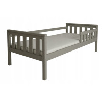 Detská posteľ z masívu borovice FRANK - 200x90 cm - šedá