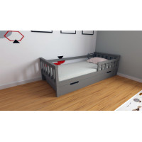 Detská posteľ z masívu borovice FRANK - 200x90 cm - šedá