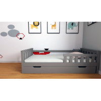 Detská posteľ z masívu borovice FRANK - 200x90 cm - šedá