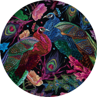 INTERDRUK Okrúhle puzzle Secret Garden: Pár pávov 500 dielikov