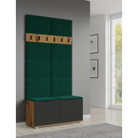 Čalúnený panel CLIF - 50 cm - tmavo zelený