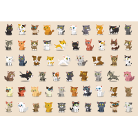 INTERDRUK Puzzle so samolepkami Mačky 250 dielikov