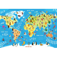INTERDRUK Puzzle so samolepkami Mapa sveta 250 dielikov