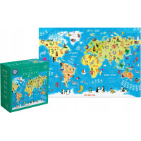 INTERDRUK Puzzle so samolepkami Mapa sveta 250 dielikov