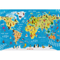 INTERDRUK Puzzle so samolepkami Mapa sveta 250 dielikov