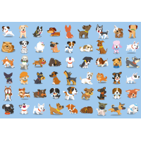 INTERDRUK Puzzle so samolepkami Psíci 250 dielikov
