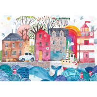 INTERDRUK Puzzle so samolepkami Prístav 250 dielikov