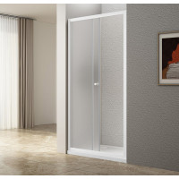 Aqualine UGGA posuvné sprchové dvere 1100mm, sklo Brick, biela AWS110