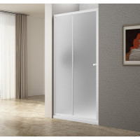Aqualine UGGA posuvné sprchové dvere 1000 mm, sklo Brick, biela AWS100