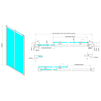 Aqualine UGGA posuvné sprchové dvere 1000 mm, sklo Brick, biela AWS100