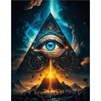 NORIMPEX Diamantové maľovanie Jasnozrivé oko v pyramíde 30x40cm