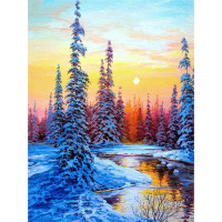 NORIMPEX Diamantové maľovanie Rieka v zime 30x40cm