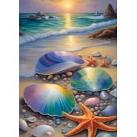 NORIMPEX Diamantové maľovanie Mušle a hviezdice 30x40cm