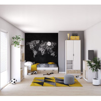 Posteľ so šuplíkmi JOY 200x90 cm - biela/dub artisan
