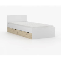 Posteľ so šuplíkmi JOY 200x90 cm - biela/dub artisan