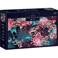 INTERDRUK Puzzle Secret Garden: Koi kapry a chryzantémy 1000 dielikov