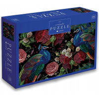 INTERDRUK Puzzle Secret Garden: Pávy medzi ružami 1000 dielikov