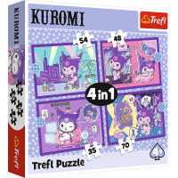 TREFL Puzzle Deň s Kuromi 4v1 (35,48,54,70 dielikov)