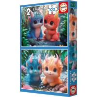 EDUCA Puzzle Roztomilé príšerky 2x100 dielikov