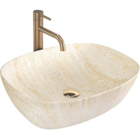 Keramické umývadlo MAXMAX Rea FREJA - TRAVERTINE - imitácia kameňa