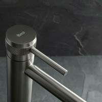 Umývadlová batéria MAXMAX Rea LUNGO GRIP - vysoká - gun grey