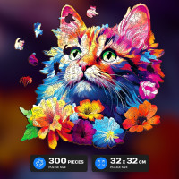 EscapeWelt Drevené puzzle Mačka 300 dielikov