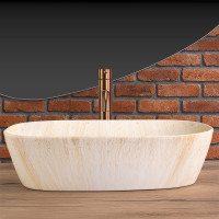 Keramické umývadlo MAXMAX Rea FREJA - TRAVERTINE - imitácia kameňa