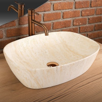 Keramické umývadlo MAXMAX Rea FREJA - TRAVERTINE - imitácia kameňa