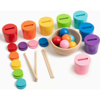 2Kids Toys Dúhové guličky, mince a kalíšky 8 farieb